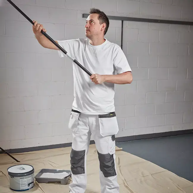 Scruffs Werkshirt van duurzaam textiel - maat L - wit - ademend en comfortabel - voor bouw, logistiek en kluswerk