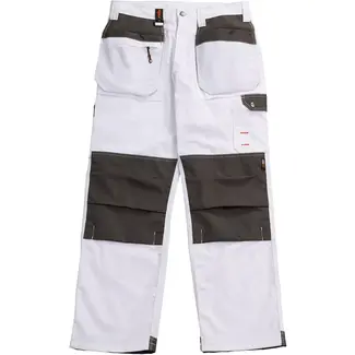 Scruffs Werkbroek - polyester-katoen 250 g/m2 - met holsterzakken en kniezakken - maat 56 R - wit - voor bouw en installatie