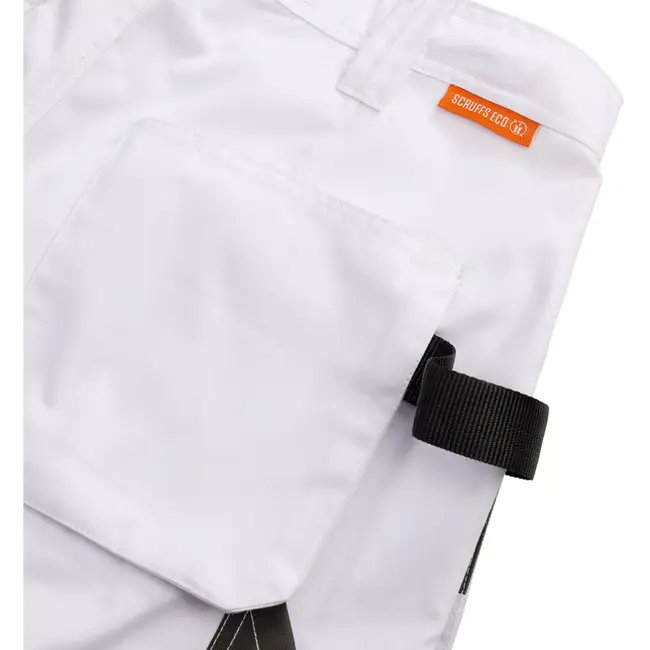 Scruffs Werkbroek - polyester-katoen keperstof 250 g/m2 - kniezakken en holsterzakken - maat 54 - wit - voor bouw en klussen