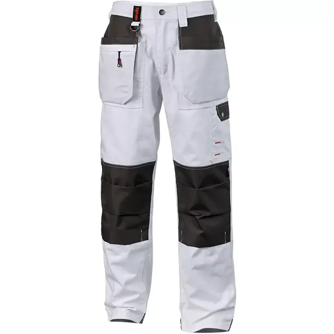 Scruffs Werkbroek - polyester-katoen keperstof - slijtvast, kniezakken en holsterzakken - maat 42 R - wit - voor bouw en kluswerk
