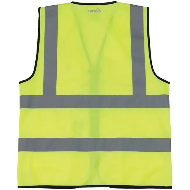 Scruffs Veiligheidsvest hoge zichtbaarheid - polyester 275 g/m2 - maat XXXL - geel - rits en zakken, kaarthouder - bouwplaats