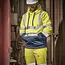 Scruffs Werktrui met capuchon - synthetisch - hoge zichtbaarheid met reflectie - maat M - geel en marineblauw - bouw