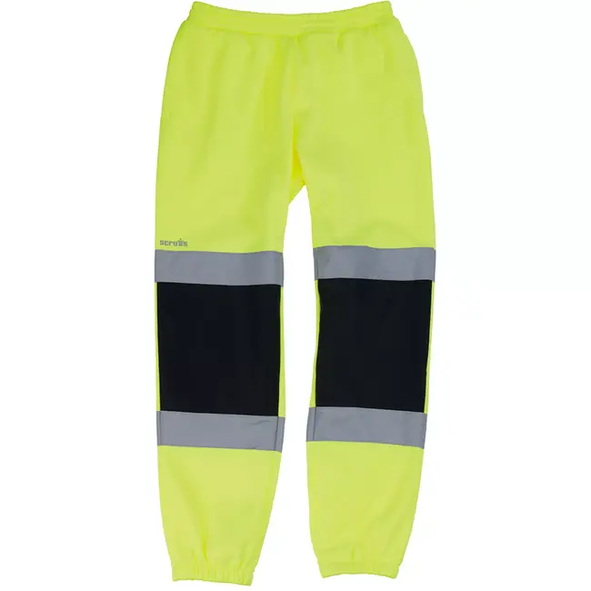 Scruffs veiligheidswerkbroek joggingmodel - textiel - hoge zichtbaarheid, reflecterend - maat XL - geel/marineblauw - buiten