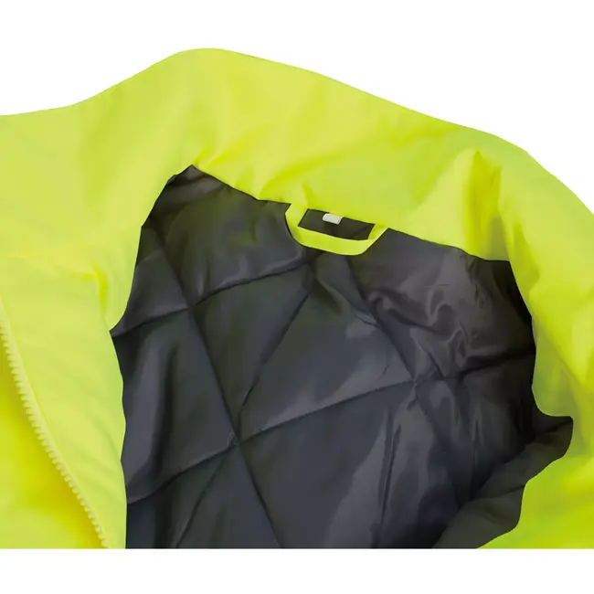 Scruffs Veiligheidswerkjas polyester 180 g/m2 - waterdicht, winddicht, hoge zichtbaarheid - maat L - geel/marineblauw - bouw