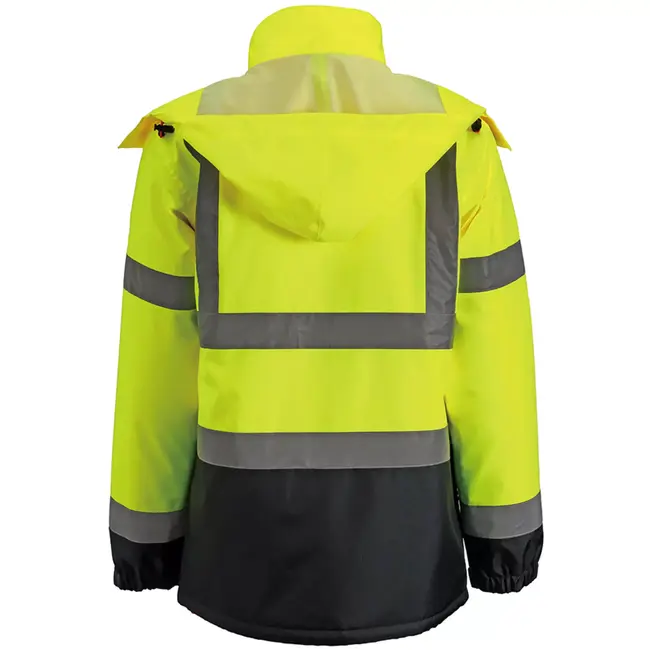 Scruffs werkjas met hoge zichtbaarheid - waterdicht en gevoerd - polyester - maat M - geel/donkerblauw - buitenwerk en bouw