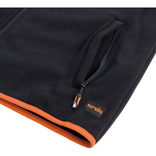 Scruffs Fleece werkjas - microfleece - warm en ademend - maat XL - zwart - lichtgewicht - voor buitenwerk