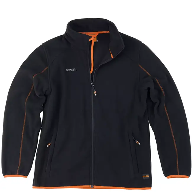 Scruffs Fleece werkjas - microfleece - warm en ademend - maat XL - zwart - lichtgewicht - voor buitenwerk
