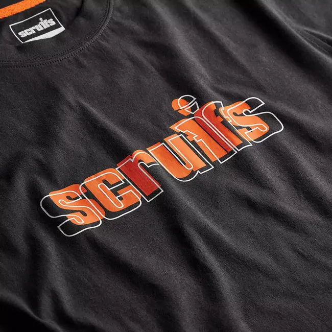 Scruffs T-shirtset - textiel - met logo-opdruk en ademend comfort - maat M - diverse kleuren - 3 stuks - voor werk en vrije tijd