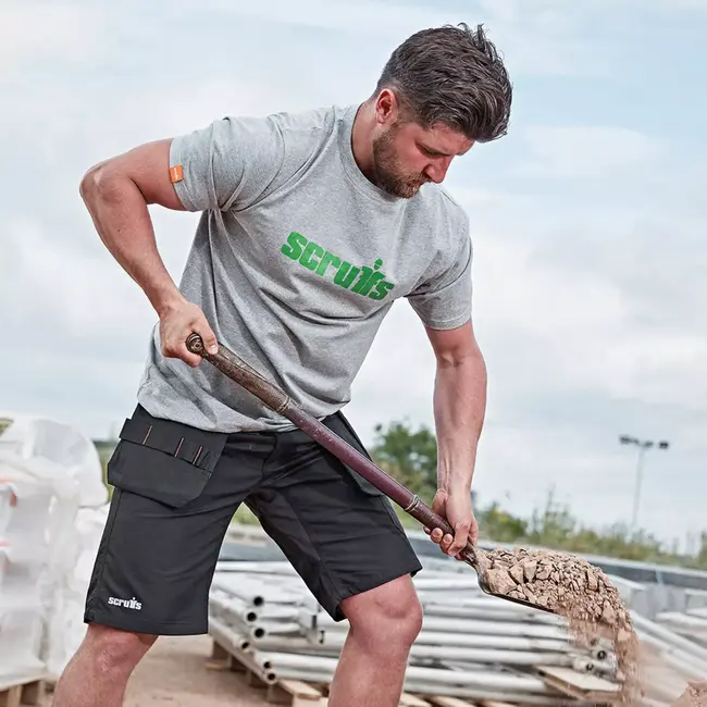 Scruffs T-shirtset - textiel - met logo-opdruk en ademend comfort - maat M - diverse kleuren - 3 stuks - voor werk en vrije tijd