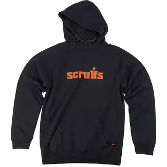 Scruffs Capuchontrui - katoen/polyester 80/20 320 g/m2 - kangoeroezak en gevoerde capuchon - maat XXL zwart - warm tegen kou