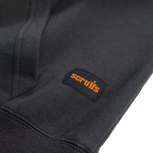 Scruffs capuchontrui - katoenrijk - gevoerde capuchon en kangoeroezak - maat XL - zwart - voor koud weer