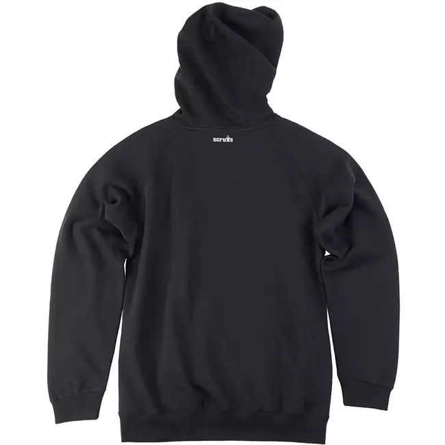 Scruffs Werkhoodie met gevoerde capuchon en kangoeroezak - katoen/polyester 80/20 - maat M - zwart - voor koude omgevingen