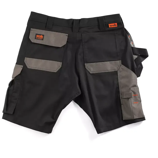 Scruffs Werkshort - gerecycled polyester-katoenmix 250 g/m2 - holstervakken voor gereedschap - maat 50 - zwart - bouwsector