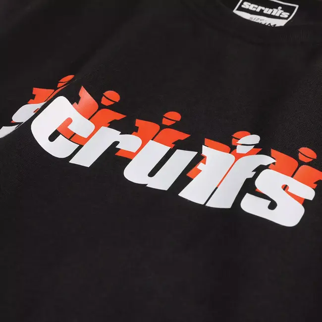 Scruffs T-shirt met opdruk - 100% duurzaam katoen 180 g/m2 - ademend, langere pasvorm tegen opkruipen - maat M - voor werk
