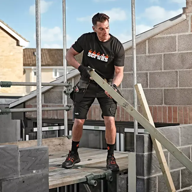 Scruffs Werk T-shirt met print van 100% katoen - ademend en langer model dat niet opkruipt - maat S - 180 g/m2 - voor klussen