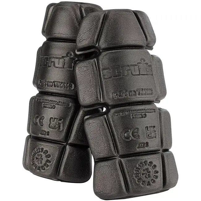Scruffs Kniebeschermers werkbroek - flexibel schuim - ergonomisch schokdempend bandloos - universele maat - zwart - kniezakken