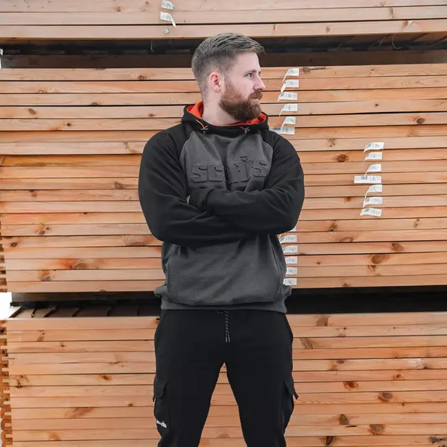 Scruffs Joggingbroek slanke pasvorm - polyester-katoen 320 g/m2 - elastische tailleband - XL - zwart - werk en vrije tijd