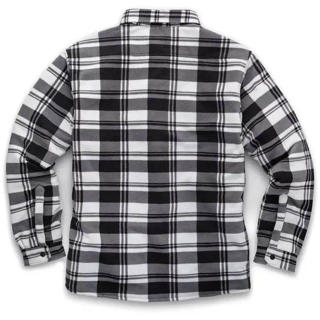 Scruffs Werkoverhemd - polyester fleece - gewatteerd geruit - maat XS - zwart/wit - warm en sneldrogend voor buitenwerk