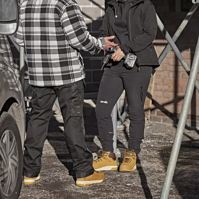 Scruffs dames werkbroek - gerecycled nylon - rekbaar in vier richtingen - maat 40 normale lengte - zwart - voor bouw en magazijn