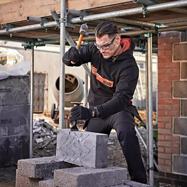 Scruffs Capuchontrui - katoen-polyester - ademend, duurzaam en flexibel comfort - maat XXL - zwart - voor werk en vrije tijd