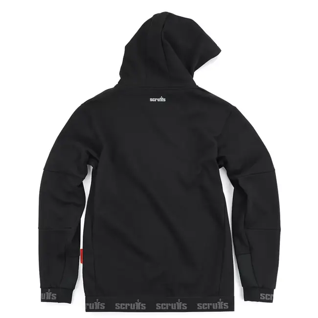 Scruffs Capuchontrui voor werk - duurzaam katoen-polyester 80/20 - ademend en comfortabel - maat L - zwart - bouw en kluswerk