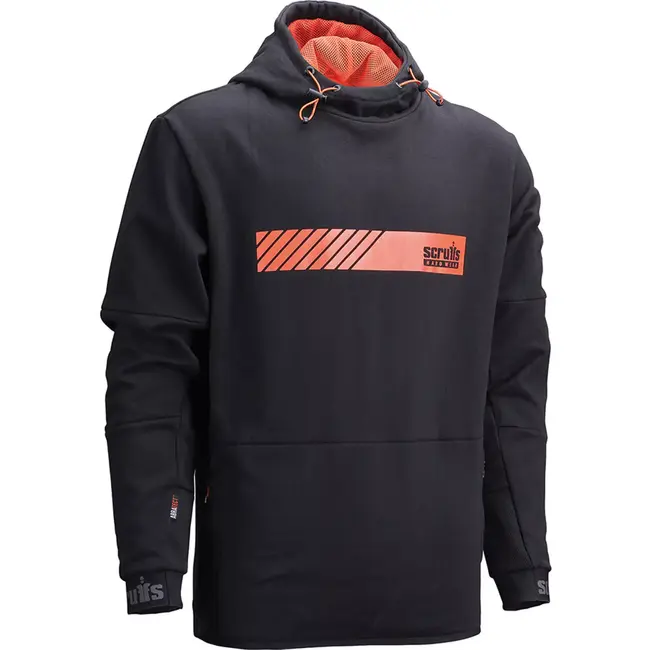 Scruffs capuchontrui voor werk - katoen/polyester 80/20, ademend - capuchon met gaasvoering - maat M - zwart