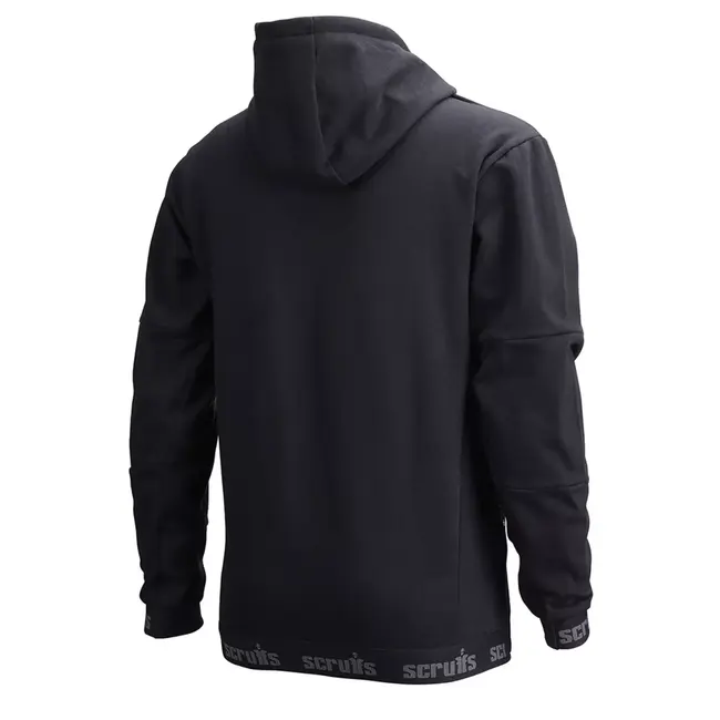 Scruffs capuchontrui voor werk - katoen/polyester 80/20, ademend - capuchon met gaasvoering - maat M - zwart