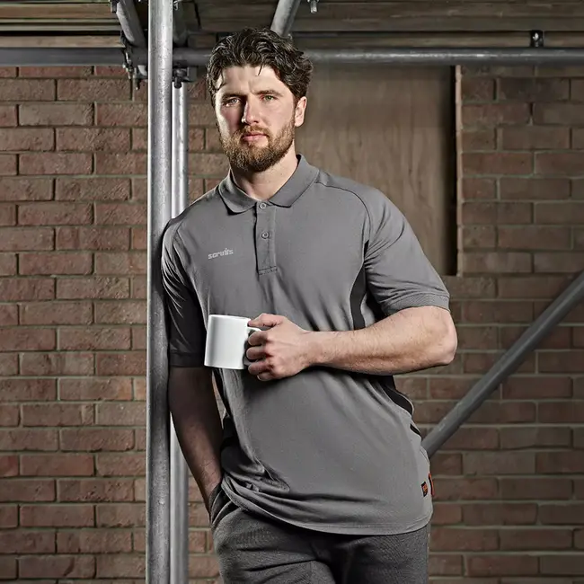 Scruffs Technisch poloshirt - katoen, gerecycled polyester en elastaan - ademend en sneldrogend - maat XL - grafiet - werk