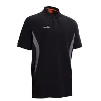 Scruffs Werkpoloshirt - katoenmix met gerecycled polyester - ademend en vochtafvoerend - maat XL - zwart - bouwplaats