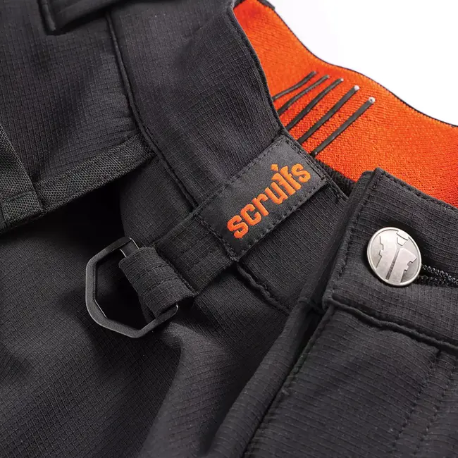 Scruffs werkbroek met holsterzakken en kniebeschermerzakken - gerecycled scheurvast nylon - maat 44 - zwart - bouw en montage