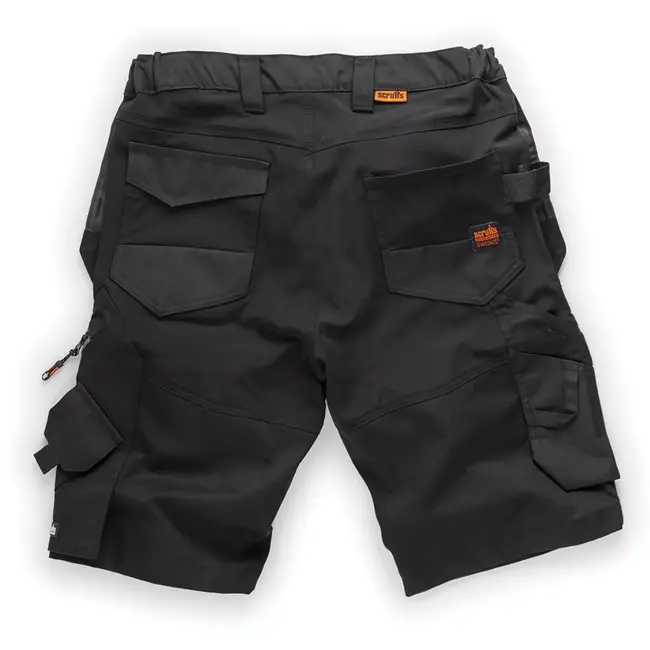 Scruffs Dames werkshort - polyester en katoen - maat 42 - zwart - holsterzakken en hamerlus - voor bouw en klus