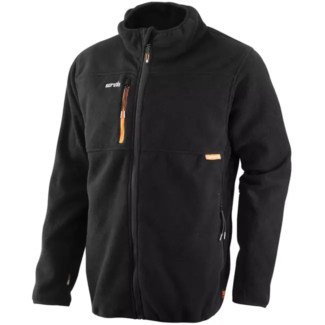 Scruffs Fleece werkjas - 100% gerecycled polyester - waterafstotend en sneldrogend - maat XXXL - zwart - voor bouw en klus