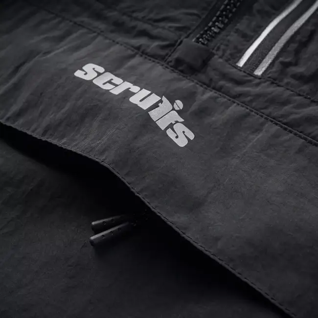 Scruffs Anorak werkjas - gerecycled nylon - lichtgewicht, waterafstotend en ademend - maat M - zwart - voor buitenwerk en bouw