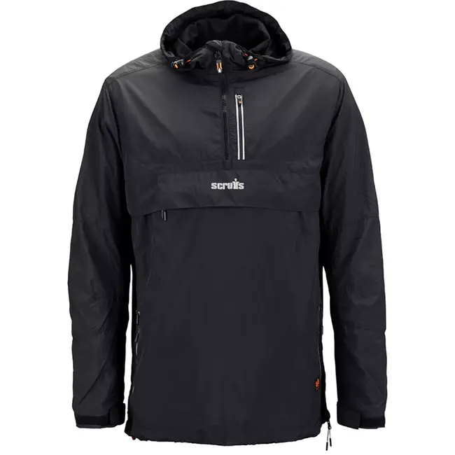 Scruffs Werkjas anorak - gerecycled nylon - lichtgewicht, waterafstotend en ademend - maat S - zwart - voor buitenwerk