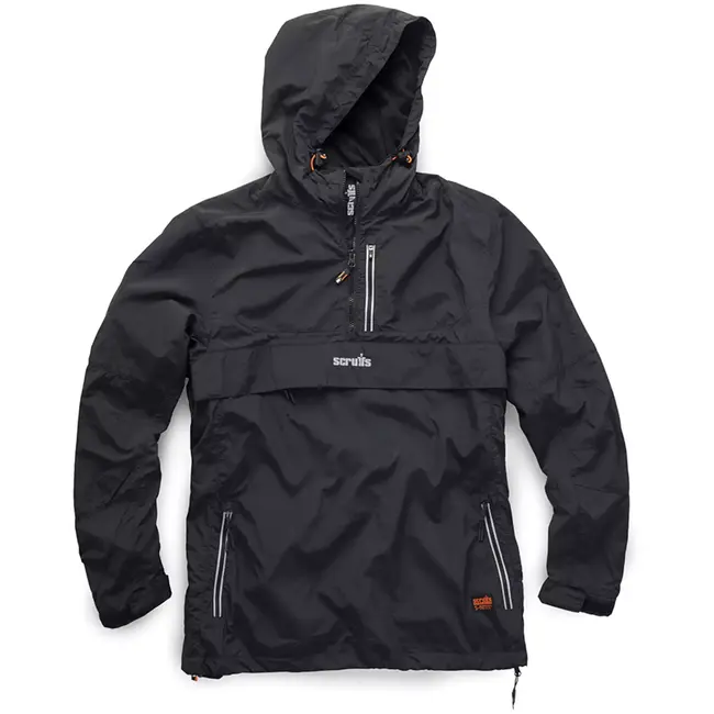 Scruffs Werkjas anorak - gerecycled nylon - lichtgewicht, waterafstotend en ademend - maat S - zwart - voor buitenwerk