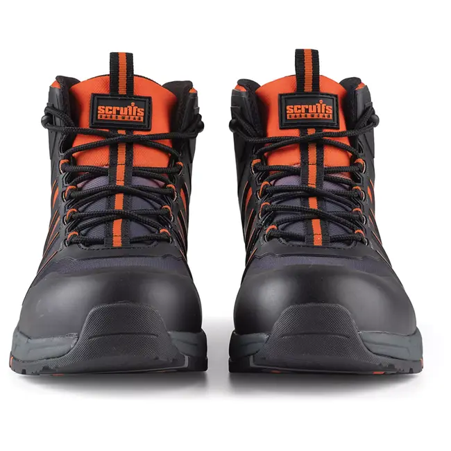 Scruffs Veiligheidslaarzen - waterafstotend materiaal - antislip, hittebestendige zool - maat 46 - zwart/oranje - bouw