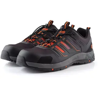 Scruffs veiligheidsschoenen - synthetisch - maat 44 - antislip en antistatisch - zwart/oranje - bouw en werkplaats