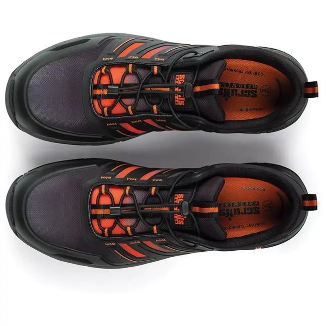 Scruffs Veiligheidsschoen s3 antistatisch - synthetisch - antislip en schokdemping - maat 43 - zwart/oranje - bouwplaats