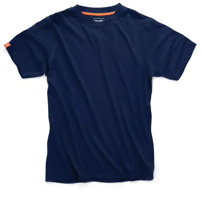 Scruffs Werkkleding T-shirt - 100 procent katoen 180 g/m2 - ademend en nauwsluitend - maat XXL - marineblauw - bedrukking