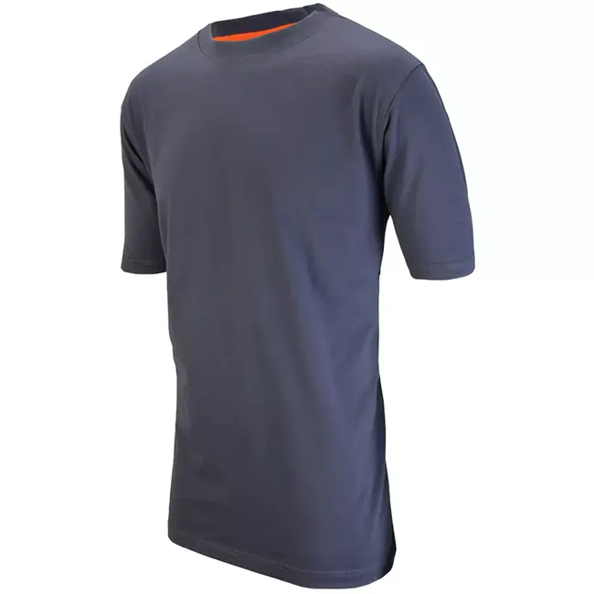 Scruffs werkshirt - 100% duurzaam katoen 180 g/m2 - ademend, lang getailleerd - maat L - marineblauw - werkkleding, logo-opdruk