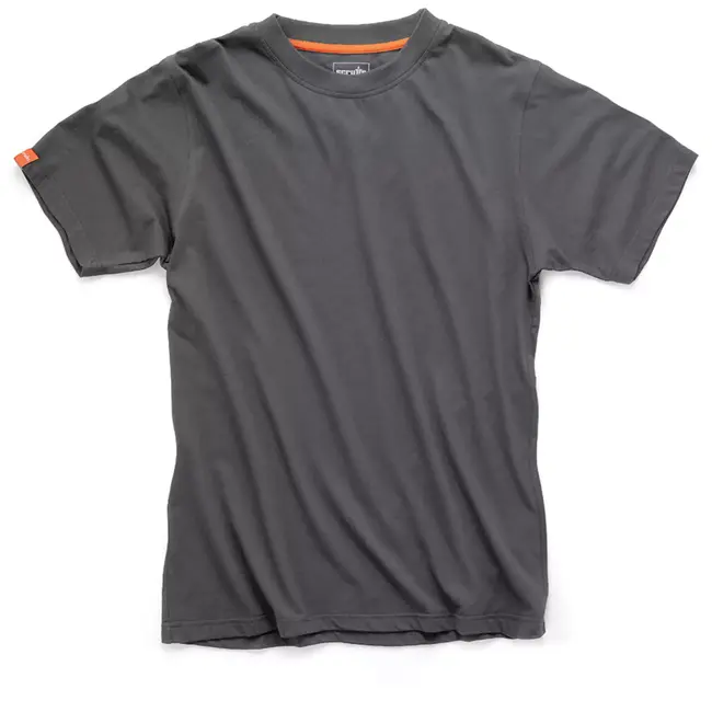 Scruffs werkshirt van duurzaam katoen 180 g/m2 - ademend, langere pasvorm, voor logo-opdruk - maat XXXL - grijs - werkkleding