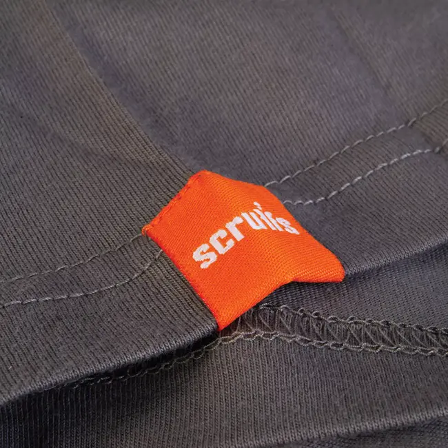 Scruffs Werk T-shirt duurzaam katoen 180 g/m2 - ademend en nauwsluitend - maat XXL - grijs - voor logo-opdruk, bedrijfskleding