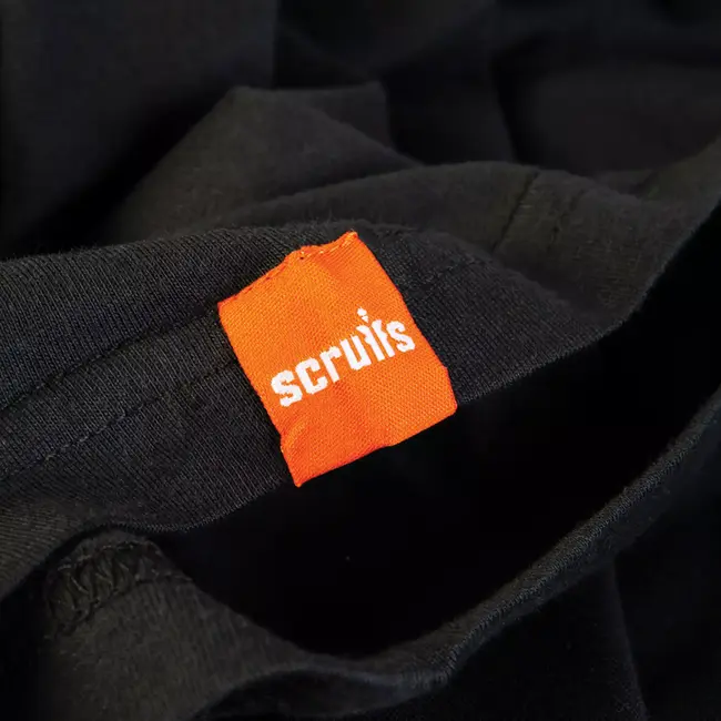 Scruffs werkshirt 100% katoen - ademend, duurzaam - maat XXXL - zwart - 180 g/m2 - voor logo opdruk en borduren - werkkleding