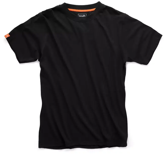 Scruffs werkshirt 100% katoen - ademend, duurzaam - maat XXXL - zwart - 180 g/m2 - voor logo opdruk en borduren - werkkleding