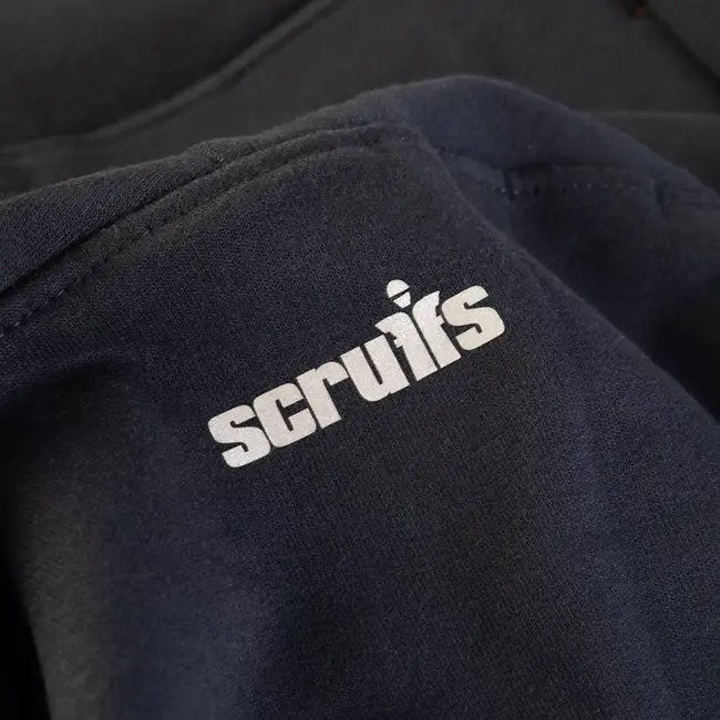 Scruffs Werktrui - katoen 80% en polyester 20% 320 g/m² - ademend met ritszakken - maat L - marineblauw - voor bouw en klus