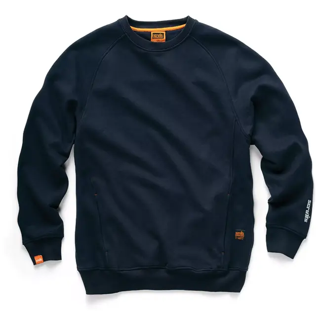 Scruffs werktrui - katoen-polyester 320 g/m2 - ademend met ritszakken - maat S - marineblauw - bouwplaats
