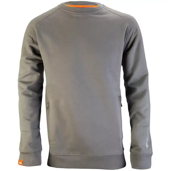 Scruffs Werktrui - 80% katoen, 20% polyester - maat M - grijs - ademend en duurzaam met ritszakken - voor bouw en werkplaats