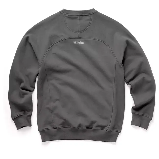 Scruffs Werktrui - 80% katoen, 20% polyester - maat M - grijs - ademend en duurzaam met ritszakken - voor bouw en werkplaats