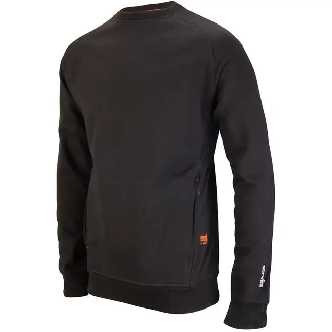 Scruffs Werktrui - 80/20 katoen/polyester 320 g/m2 - ademend met ritszakken - maat XXXL - zwart - voor bouw en kluswerk
