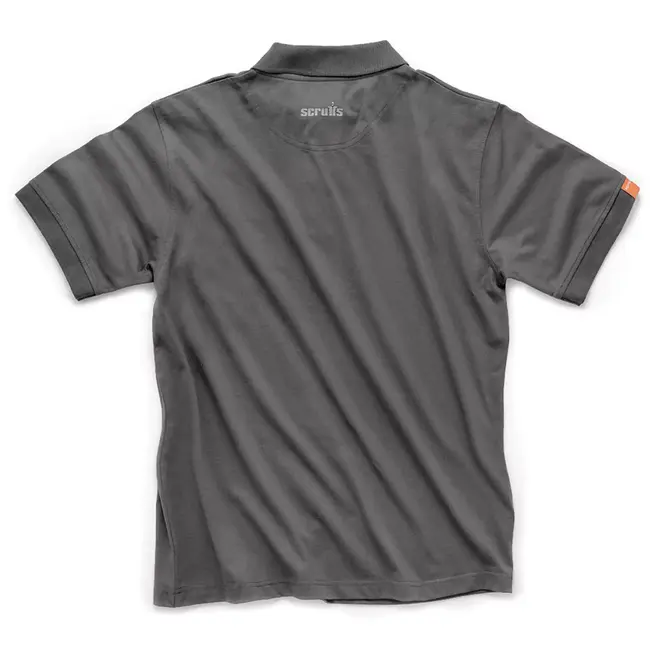 Scruffs Poloshirt voor werk - katoen-polyestermix 220 g/m2 - ademend en lang model - XXXL - grijs - geschikt voor bedrukking